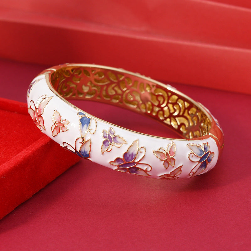 Wholesale Vintage Butterfly Hollow Enamel Bracelet